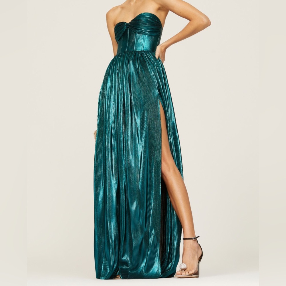 Bronx and Banco Teal Lamè Florence Dress